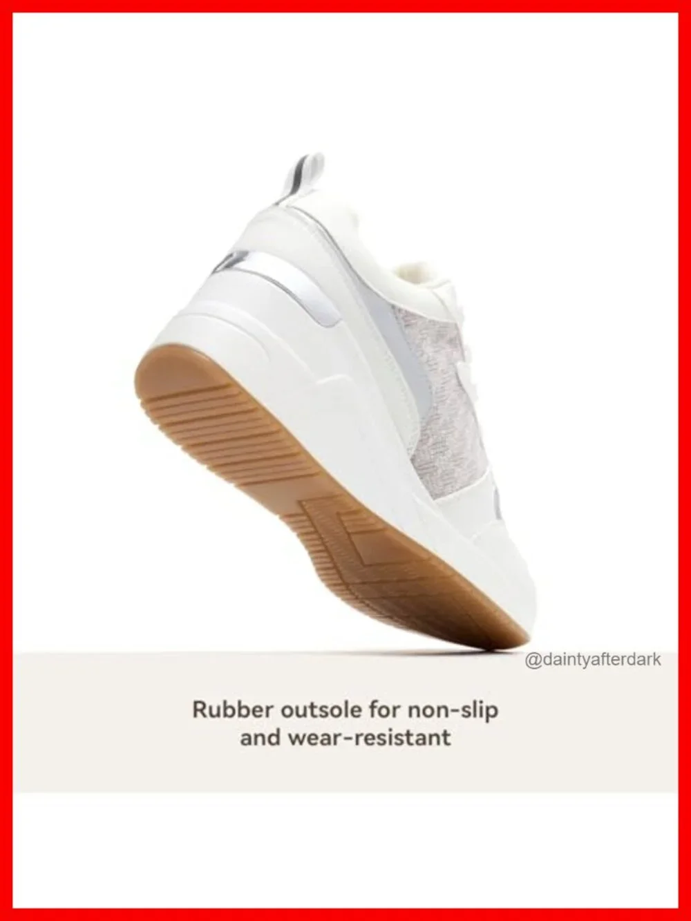 Women's Wedge Sneakers Platform High Heel Lace Up Athletic Shoes